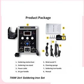 76576 Hzxvogen 2in1 Soldering Iron Set 700w Hotair Desolder Rework Station Gun