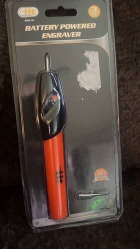 82610 Iit Battery Powered Engraver 3v Orange For Metal Plastic Leather Glass