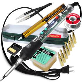 Inside Insight 198168848371 Clear 68w Soldering Iron Kit And Wood Burning Dual-use Tips Case Stand