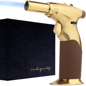 5385688513 Inzaynity Dual Flame Butane Torch Gun - Refillable Luxury Hand Held Mini Blow For Co