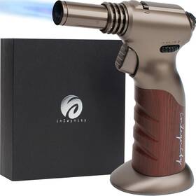 Inzaynity 710154961743 Dual Flame Butane Torch - Refillable Handheld Blow For Cooking Solder Inch