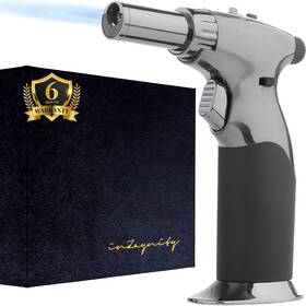 Dft5 Inzaynity Dual Flame Butane Torch Gun - Refillable Luxury Hand Held Mini Blow For Co