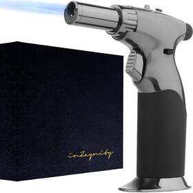 Dft506 Inzaynity Dual Flame Butane Torch Gun - Refillable Luxury Hand Held Mini Blow For