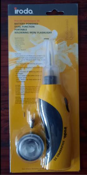 Iroda 742286060063 Battery Powered Portable Wireless Soldering Iron And Flashlight