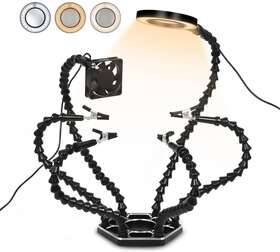 N-ss6l-bk9 Jlx Factory Soldering Helping Hands Third Hand With 3 Adjustable Light 10 Brightness Setting
