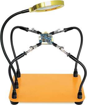 Klskkj-hhs-02 Kalaisike Helping Hands Soldering Station With 80cm 6x Magnifying Glass 4 Flexible Arms