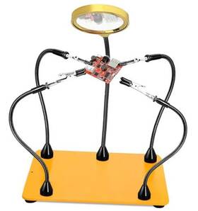 Klskkj-hhs-04 Kalaisike Magnetic Helping Hands Soldering Station With 6x Magnifying Glass Third Hand