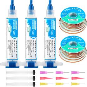 Kellyshun 445035390390 Solder Wick And Flux Paste No Clean Soldering 3 Piece Desoldering