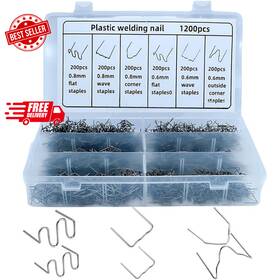 Khguz 705353513558 1200pcs Car Plastic Welding Kit 6 Different Shapes 0.6 0.8mm Hot Staples Welder