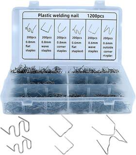 Khguz 711181033571 1200pcs Car Plastic Welding Kit 6 Different Shapes 0.6 0.8mm Hot Staples Welder