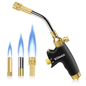 Koman 744365737699 Propane Torch Head Kit With 3 Nozzles High Intensity Trigger Start Mapp Gas