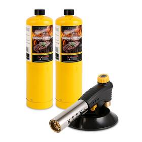 Kookcook 685457731471 Propane Torch Head Kit With 2x Mapp Gas Tank 4-flame Blow Trigger