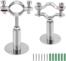 Kyua220906022 Kyuionty 2 Pcs Wall Mount Ceiling Pipe Support Stainless Steel 1 Inch