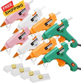 Ukgm01 Lacoccinct Hot Glue Gun Kit With 40 Sticks And White Green Orange Pink