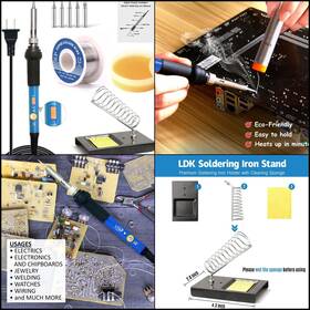 Ldk 728120395355 Soldering Iron Kit 30g Solder Paste Heavy Duty Holder Cleaning Spo