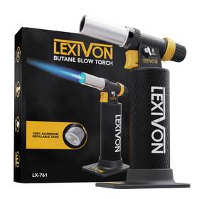 Lx-761 Lexivon Butane Blow Torch Heavy-duty Refillable Lighter With Adjustable Flam
