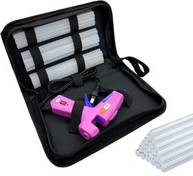 Liumai 782895486458 Mini Hot Glue Gun Kit With 30 Sticks And Carry Pink-blue