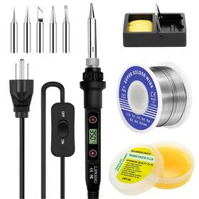 F936 Ljpxhhu Soldering Iron Kit 80w Lcd Adjustable Temperature 180-520 C Electronics Weldi
