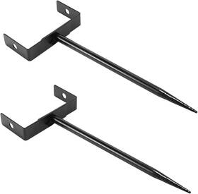 1075121 Lyreh 2pcs Rainwater Downspout Bracket Heavy Duty Galvanized Iron Adjustable Black