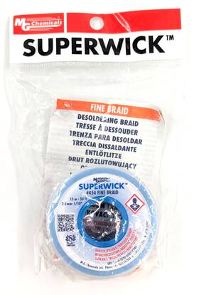 M.g. Chemicals 779008454008 Mg Super Wick #454 Desoldering Braid #4 Fine 50ft Roll Sealed