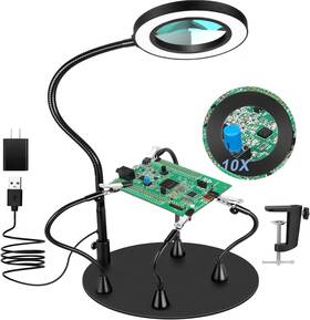 Magnieopti 313036851806 Magnetic Helping Hands Soldering Station With 10x Magnifying Glass Light P Magnieopti 313036851806 Magnetic Helping Hands Soldering Station With 10x Magnifying Glass Light P