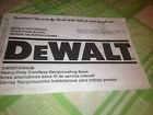 Dw938 Manual Duty Dewalt Dw937 Saws Instructions Cordless Heavy Reciprocating