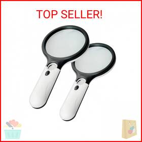 1083xb Marrywindix 2 Pack Magnifier 3 Led Light 3x 45x Handheld Reading Magn