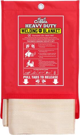Mart Cobra 711181591620 Heavy Duty Welding Blanket Fireproof Insulated For Sm