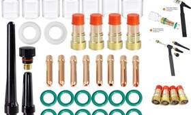 Matig 341140847637 36pcs Tig Welding Torch Accessories Stubby Gas Lens 4# 12# Glass Cup Kit For