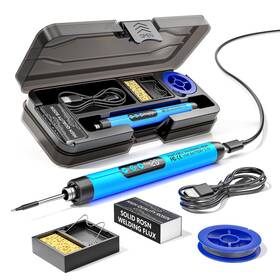 3e-uins-zrir Meakest Cordless Usb Rechargeable Portable Soldering Iron Digital Adjustable Display