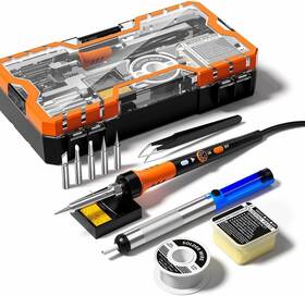 Meakest 445035010076 Soldering Iron Premium Kit 60w Gun With Ceramic Heater 12-in-1