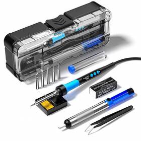 Meakest 720490183594 Soldering Iron Kit 90w 110v Lcd Digital Gun 12-in-1