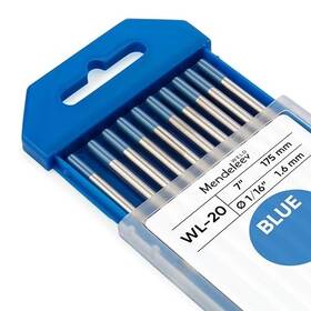Wl-20 Mendeleed Inc Blue Inch Tungsten Electrode Tig Welding 10-pack 2% Lanthanated 1/16