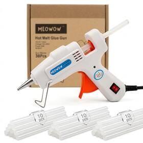 Meowow 773542046514 Mini Hot Glue Gun With 30 Sticks 20w Fast Heating Small White