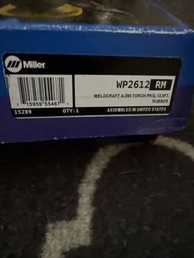 Wp2612rm Miller Electric Weldcraft A-200 Tig Torch Kit With Accessories 12.5ft Rubber