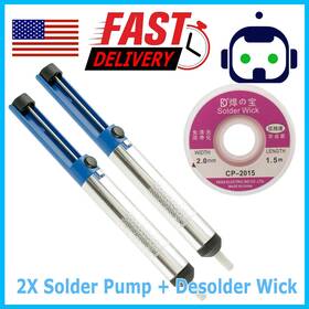 Ll-135 Miniduino 2x Solder Sucker Desoldering Pump Soldering Iron Suction Removal Tool Braid Wick