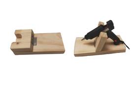 Mkki 619957352201 Hot Glue Gun Holder/wood Melt Stand/hot 20cmx8cm Brown