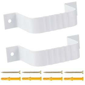 Mzcvriru 756411376479 Gutter Downspout Straps - 2x3 White 2 Pack With Brackets