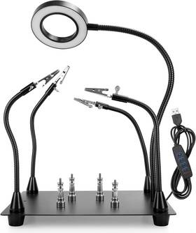 Obdmonster 726084103733 Magnetic Helping Hands Soldering Station With 4 Flexible 5x Magni Obdmonster 726084103733 Magnetic Helping Hands Soldering Station With 4 Flexible 5x Magni