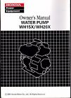 Wh20x Owners Pump Manual Printed Honda Wh15x 2001 204 Water