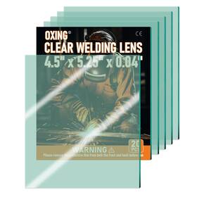 5.25welding Oxing 20pcs - 4.5 Inch X 5.25 Universal Welding Helmet Clear Lens Replacement Weld 5.25welding Oxing 20pcs - 4.5 Inch X 5.25 Universal Welding Helmet Clear Lens Replacement Weld