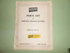 Parts List Chucker Original Hardinge Lathe Print Manchine Chucking