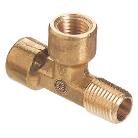 Pipe Thread Tees Connector 3000 Psig Brass 1/4 In Npt Street Western