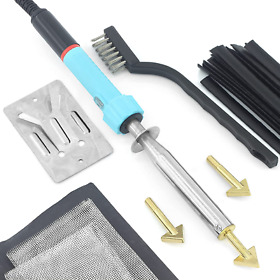 Plastic Welding Repair Kit 80w Iron 20 Black Rods Sandpaper Stainless Steel M