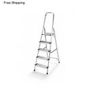 Pldr 5 Step Ladder Folding Aluminium Stool 6 Foot Foldable Light Weight Kitchen Home 717109897201