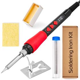 Plusivo 897127010212 Soldering Iron Kit 60w 120v Digital Led Display 5-in-1 Solder Wire Flux Ro