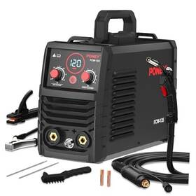 Fcw-135 Poney 120a Flux Core Mig Welder 110v - 3 In 1 Gasless Mig/stick/lift