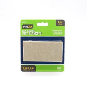 Projex 840915103904 Felt Self Adhesive Blanket Brown Rectangle 2 Inch W X 4 L 3 Pk