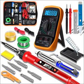 936h Proxxi Adjustable Temperature Soldering Iron Kit With Multimeter And Tools 80w