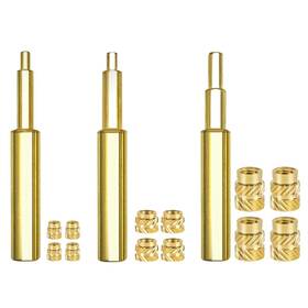 Nut180 Qsj 12pcs M2.5 M3 M4 Threaded Inserts With 3 Size Soldering Iron Tips Heat Set Inser